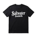 Saltwater Seashells Men's Graphic TShirt, 100% Cotton Short Sleeve Soft Top, Retro Minimalist Typography Graphic Print Design, for Beach Vacation, Daily Wear, Birthday Gift, Gift for Men, Women and Friends