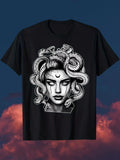 HOT SALE Tattoo Medusa Greek Mythology Graphic Print Summer Autumn Winter Cotton Men's T-shirt Short Sleeve Luxury Outdoor