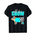 item picture all for show cotton t shirt with cow graphic print turquoise short sleeve round neck casual tee for washable