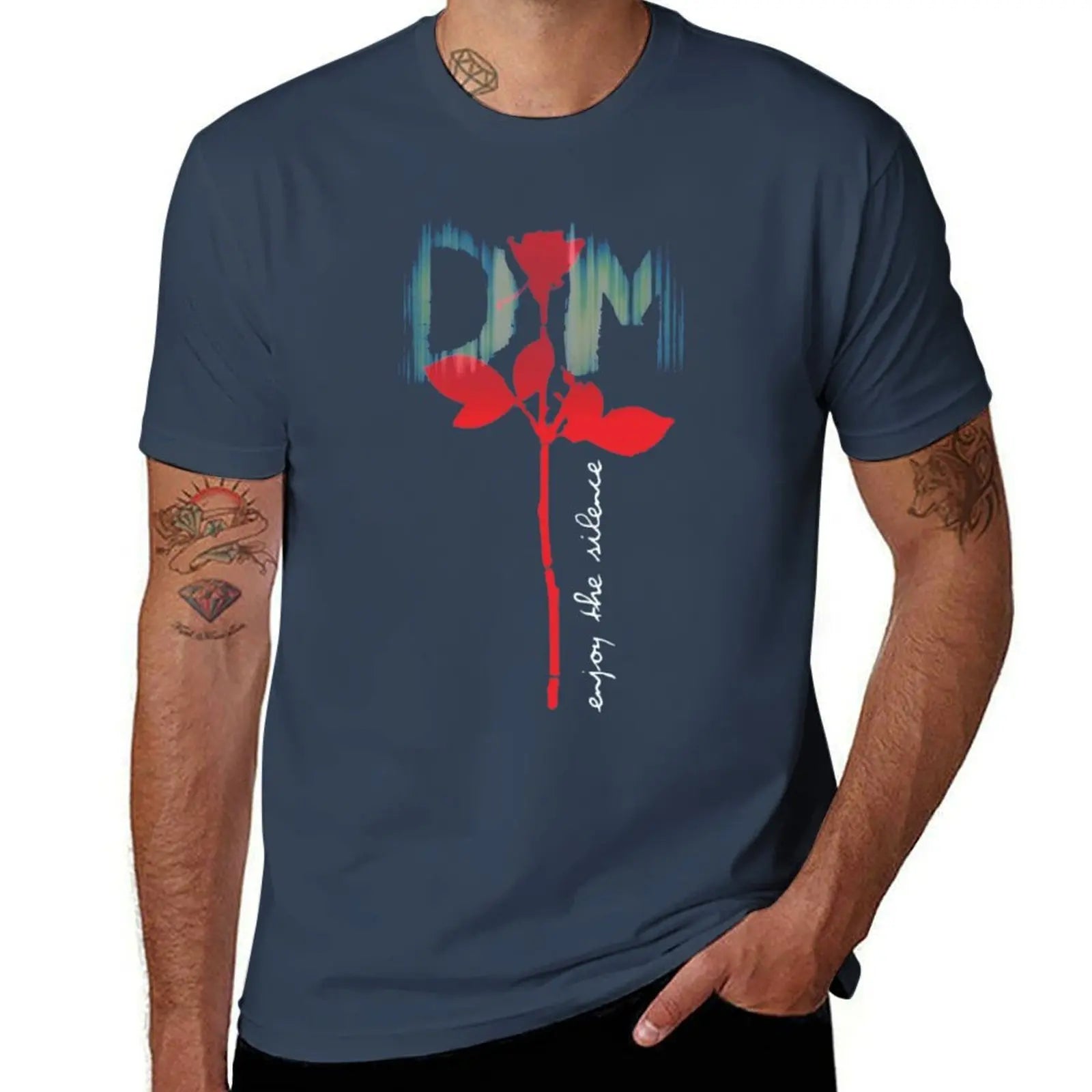 2025 JLVGL201 DM Depeche Mode Pattern Violators Enjoy Tranquility T-Shirt Stylish Clothing Clothing Men's T-Shirt High-Quality