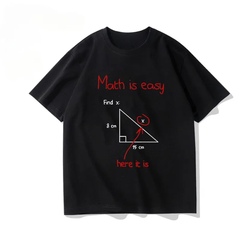 Happy Math Loose Fit T-Shirt West Coast Trend Style ACG Game and Anime Related Merchandise T-Shirt Boys' Clothing Y2K