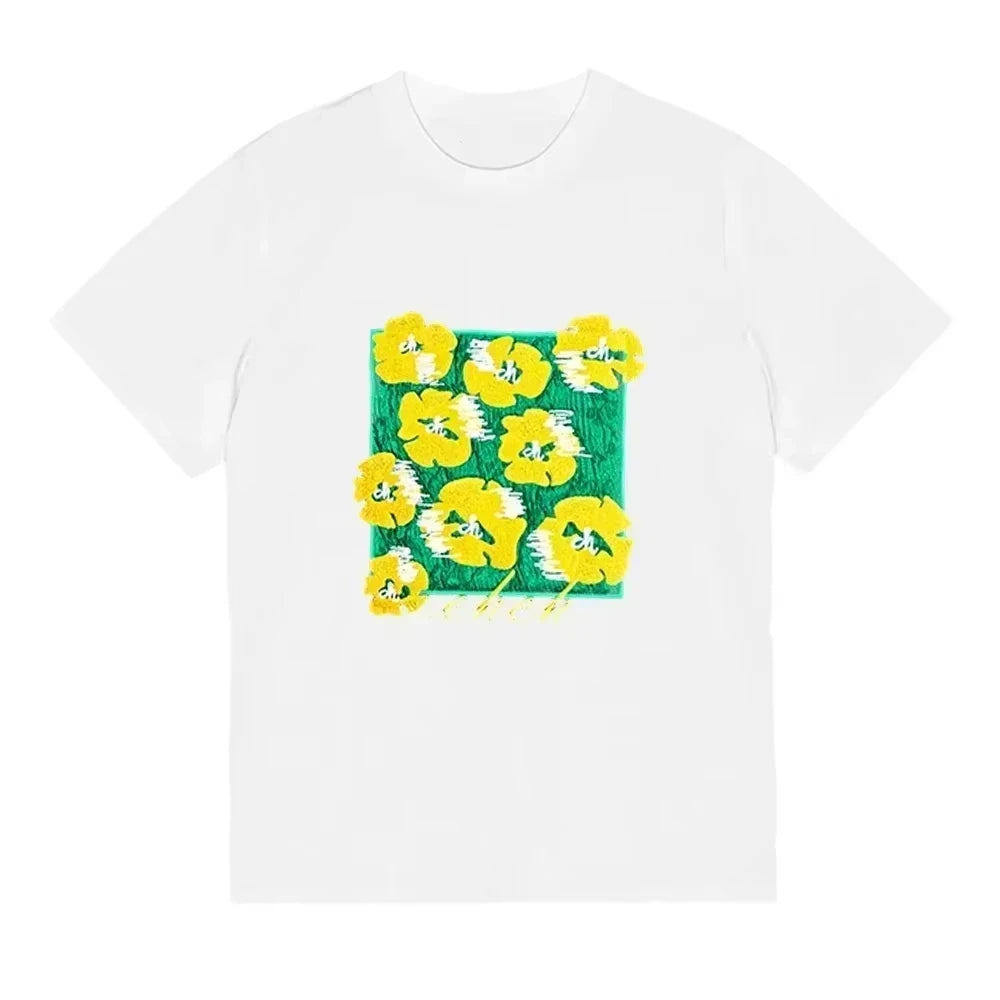 HOT SALE New T-shirt with Lettered Print for Autumn and Winter, Lantern Sleeves, Basic Cotton T-shirt for Men and Women