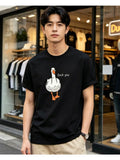 Men's T-Shirt - Casual Crew Neck Short Sleeve Fun Cartoon Duck Print, Perfect Spring Summer Fall Everyday T-Shirt Tee T-Shirt