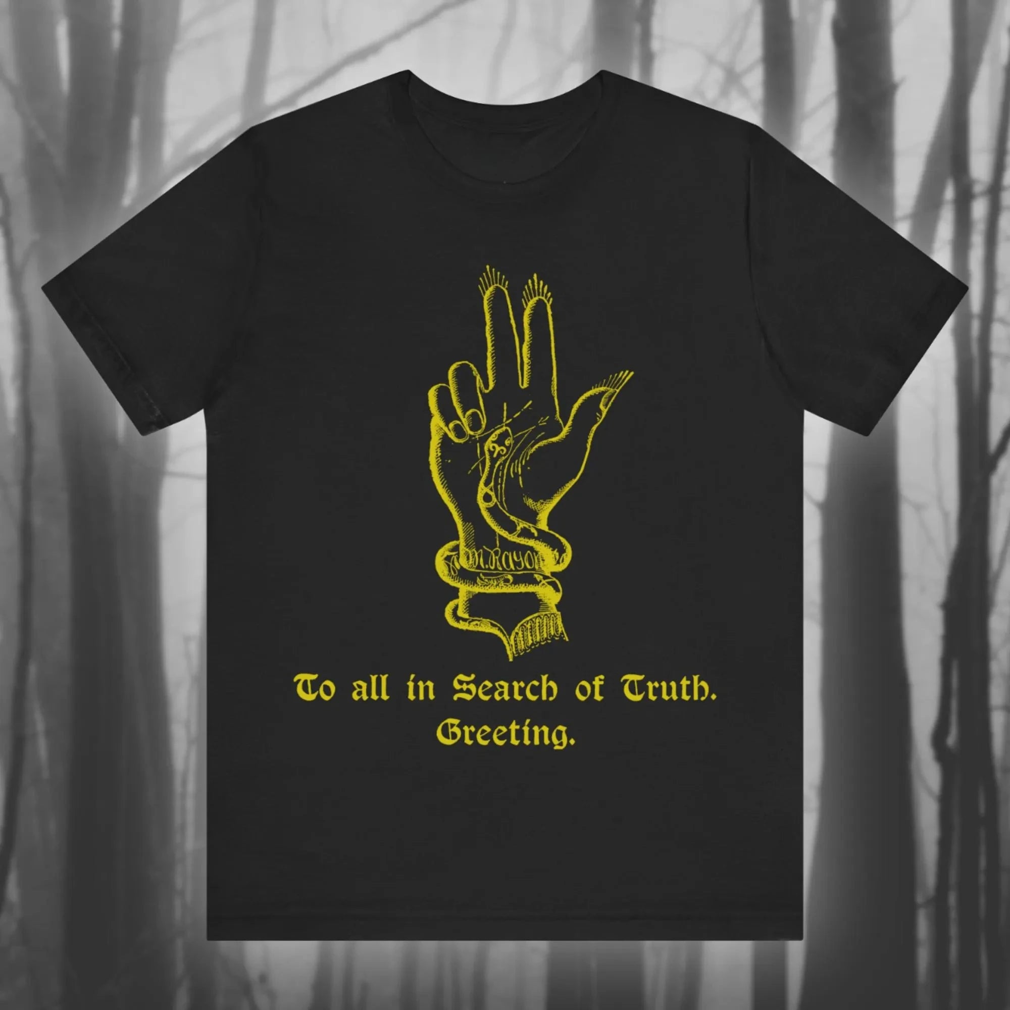 In Search of Truth Vintage Mystery Shirt Wiccan T-shirt Magic Creepy Witch Black Magic Gothic T-shirt Neutral Short-sleeved Tee