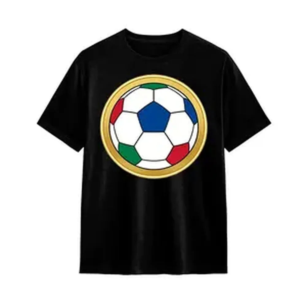 100% Cotton Blue Fire Soccer Ball Unisex Oversized Crew Neck Soccer Graphic Tee Street Sport Streetwear Print Heavyweight Breathable Soft Touch Casual Style