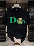 Summer Men's T-Shirt, Men's Short Sleeve Korean Style Trendy Round Neck Printed T-Shirt, Trendy Base Top, Patterned T-Shirt, Unisex