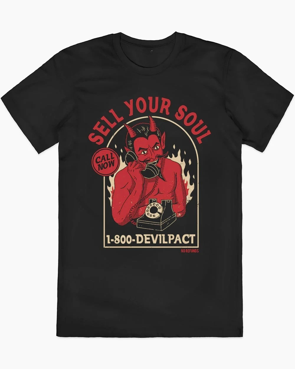 HOT SALE Black Humor Sells You Soul Cotton T-shirts with Devil Patterns for Fashion Outfits and Avant Garde Lovers Halloween Tee