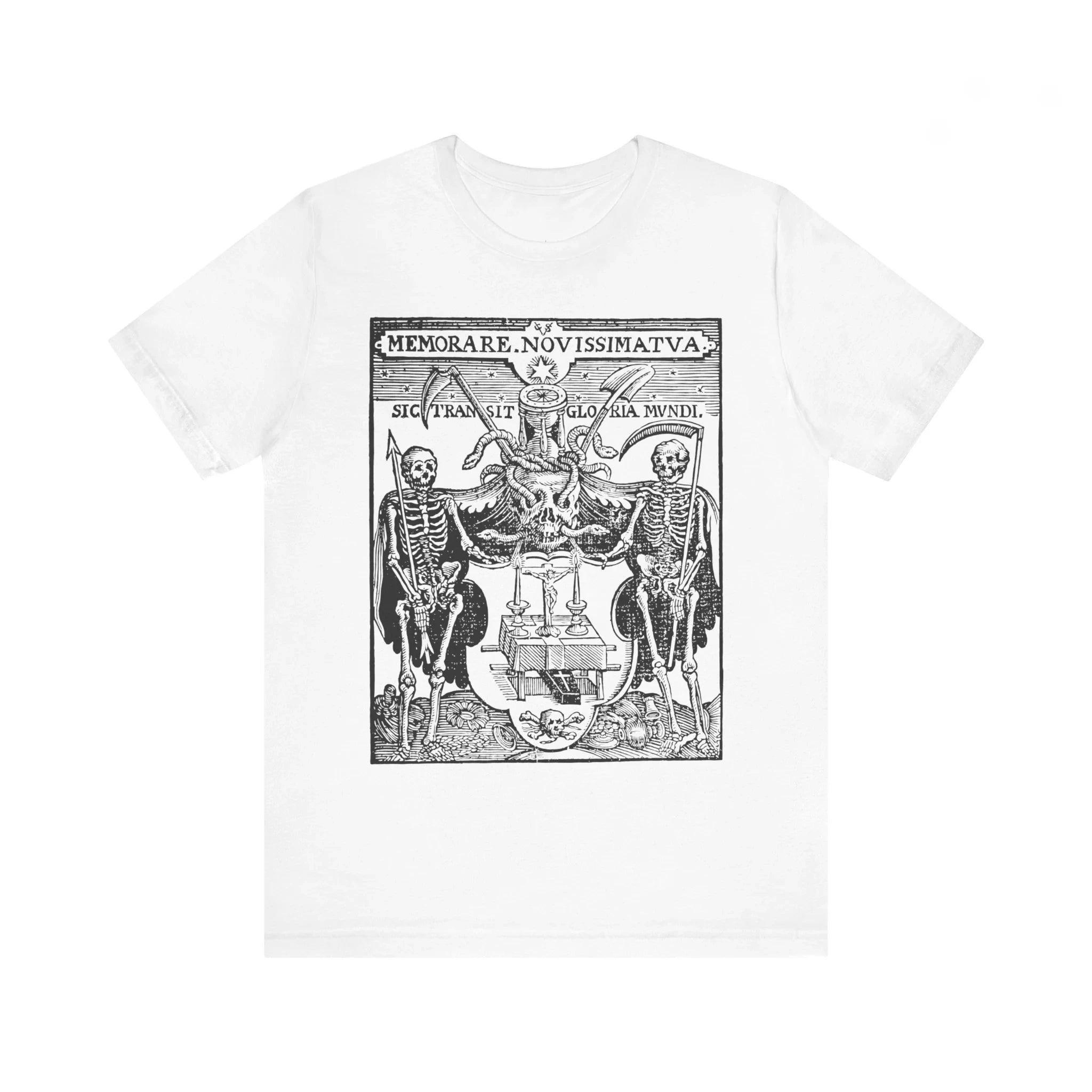 Watch Your End Christoffel Van Cicheem Art Medieval Woodcut Shirts Scary Dance T-shirts Creepy Retro Art All-male T-shirts