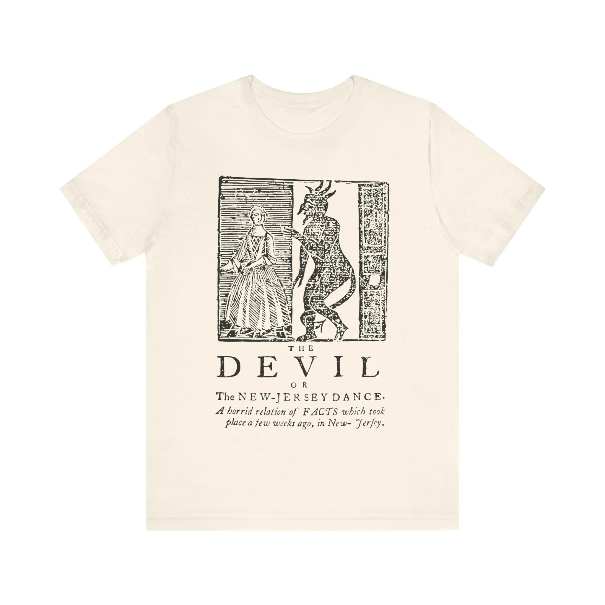 New Jersey Dance Devil T-shirt Witch Hunt T-shirt Witchcraft T-shirt Salem Mystery Black Magic Unisex Short-sleeved T-shirt