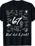 Vintage God Did It First 67 Faith Six Seven Meme Christian T-Shirt Same Style for Men And Women 2025-2026 Summer Short-Sleeved Printed T-Shirt Pure 220G