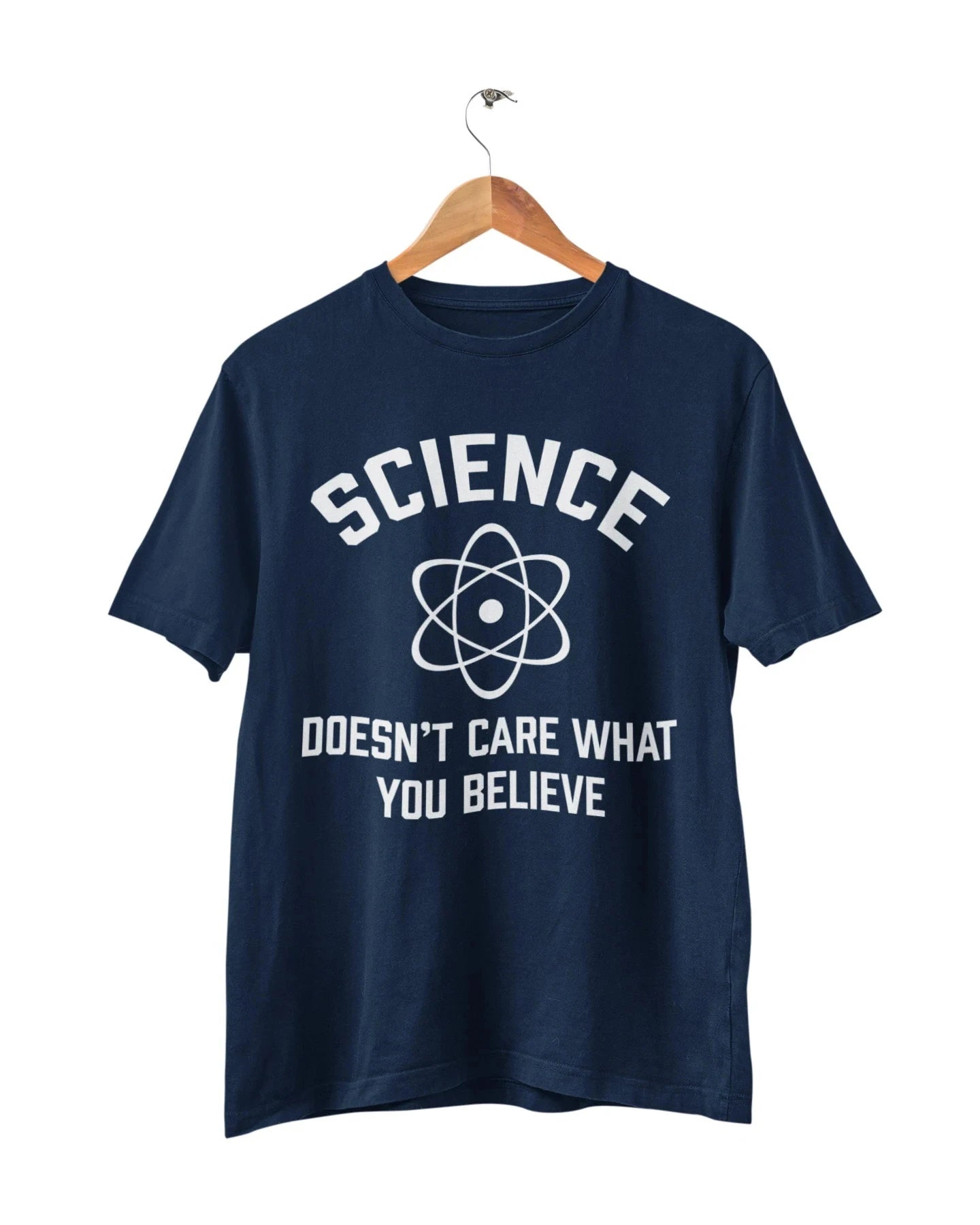 HOT SALE Science Doesn't Care What You Believe Funny T Shirt Nerd Geek Scientist Atheist Graphic T Shirts Retro High-quality