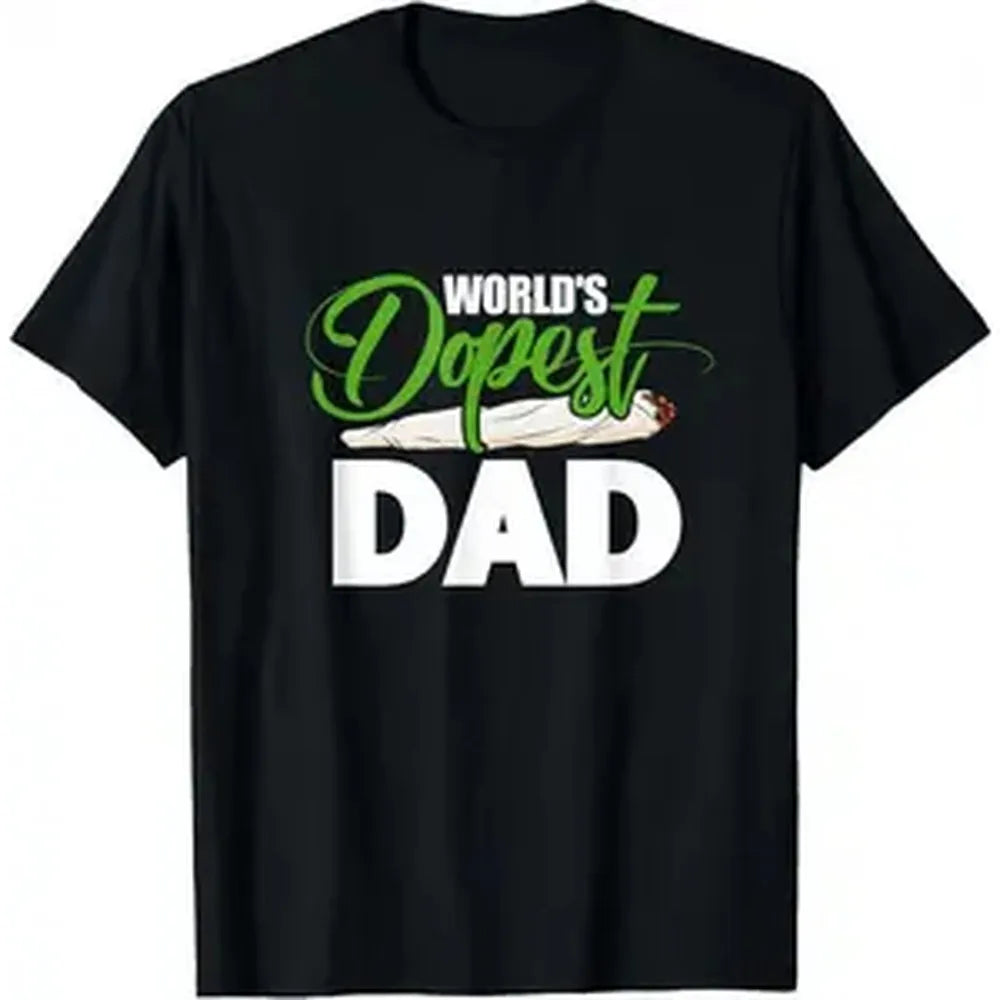 World'S Dopest Dad Cannabis Marijuana Weed Funny Fathers Day T-Shirt Golf Gift T-Shirt For Men And Women