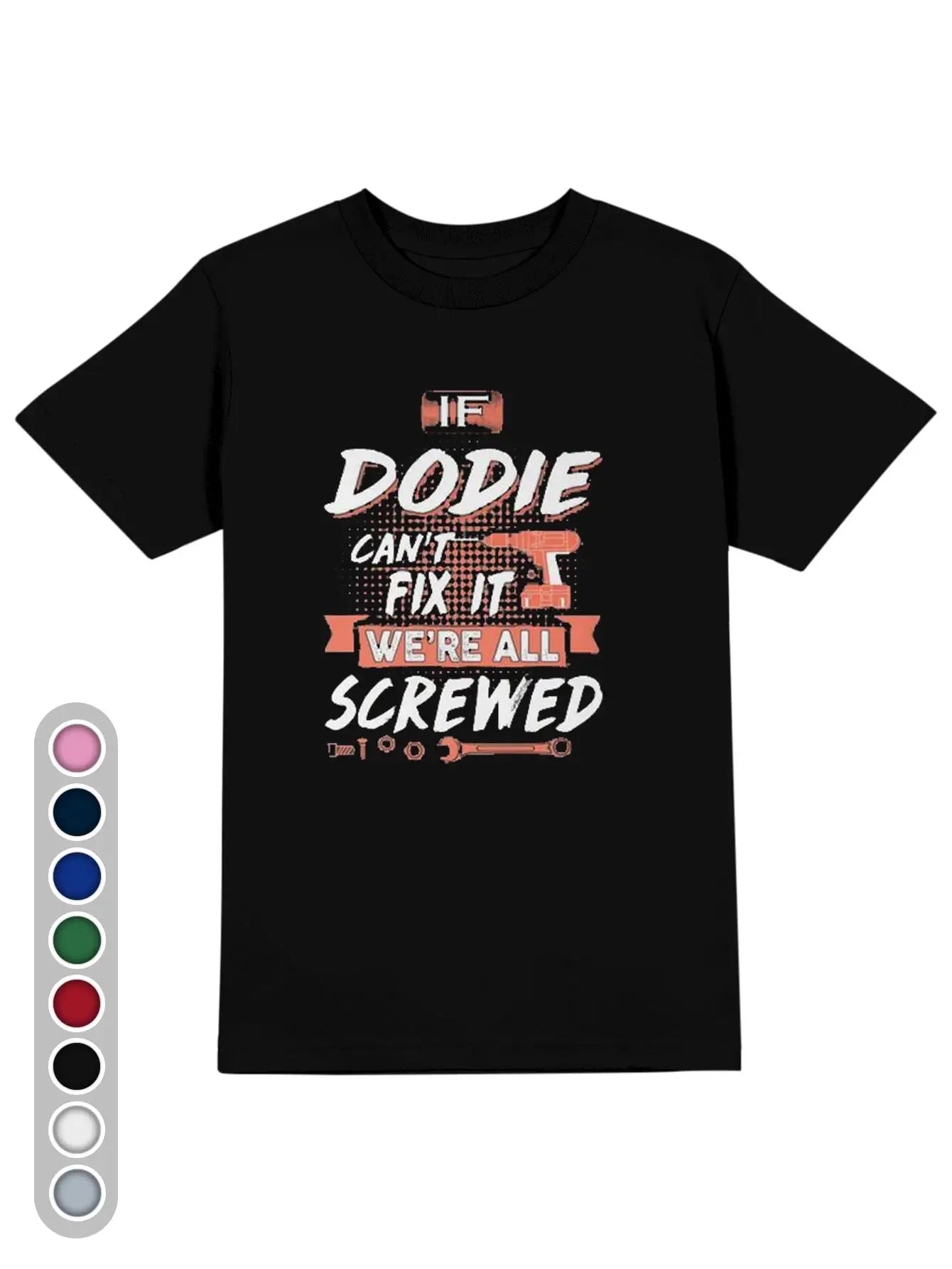 Funny Men's Black Graphic T-Shirt Repair Tools Drill Wrench Screwdriver Mechanic Saying Bold Letter Print 100% Cotton Heavyweight Short Sleeve Casual Streetwear Tee
