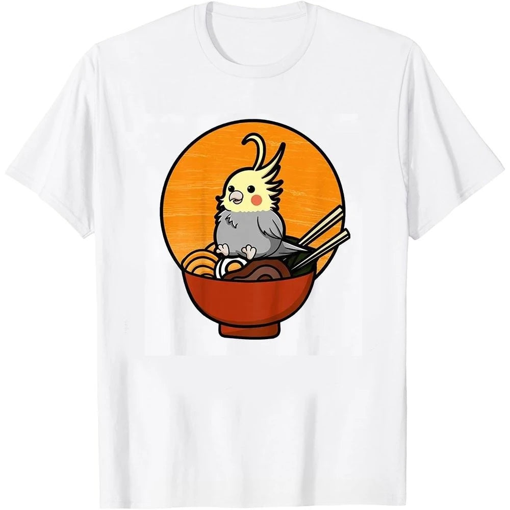 African Grey Parrot Love Funny Oversized T-shirt Summer Style Men's Clothing Street Wear Cotton T-shirt Bird Lover Fitness