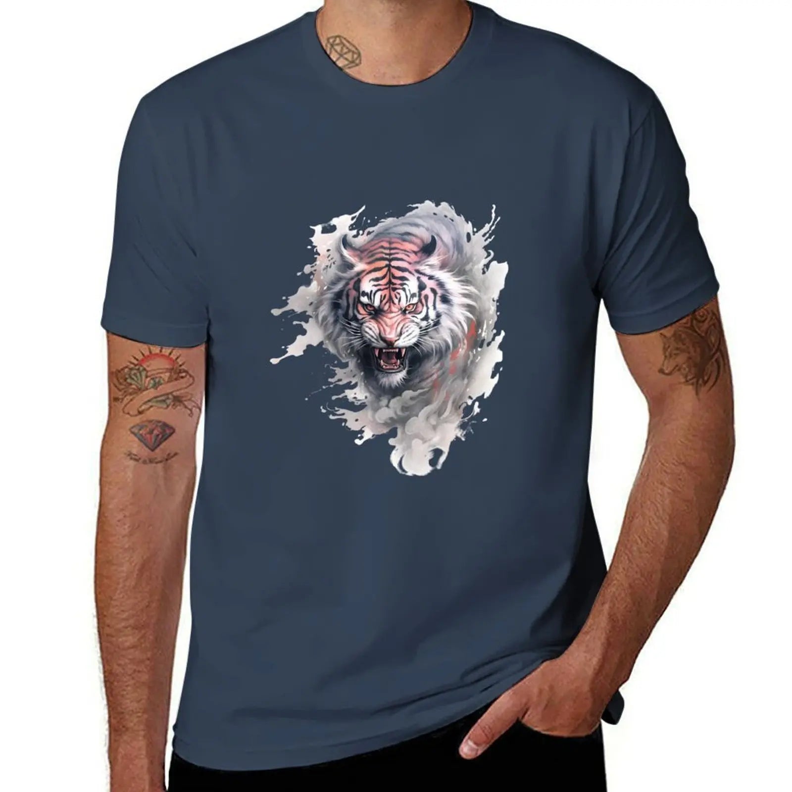 HOT SALE Tiger Cloud T-Shirt T Shirts for Man Graphic Tees Man T Shirt T-Shirt Soft and Comfortable High Quality T-shirts Custom