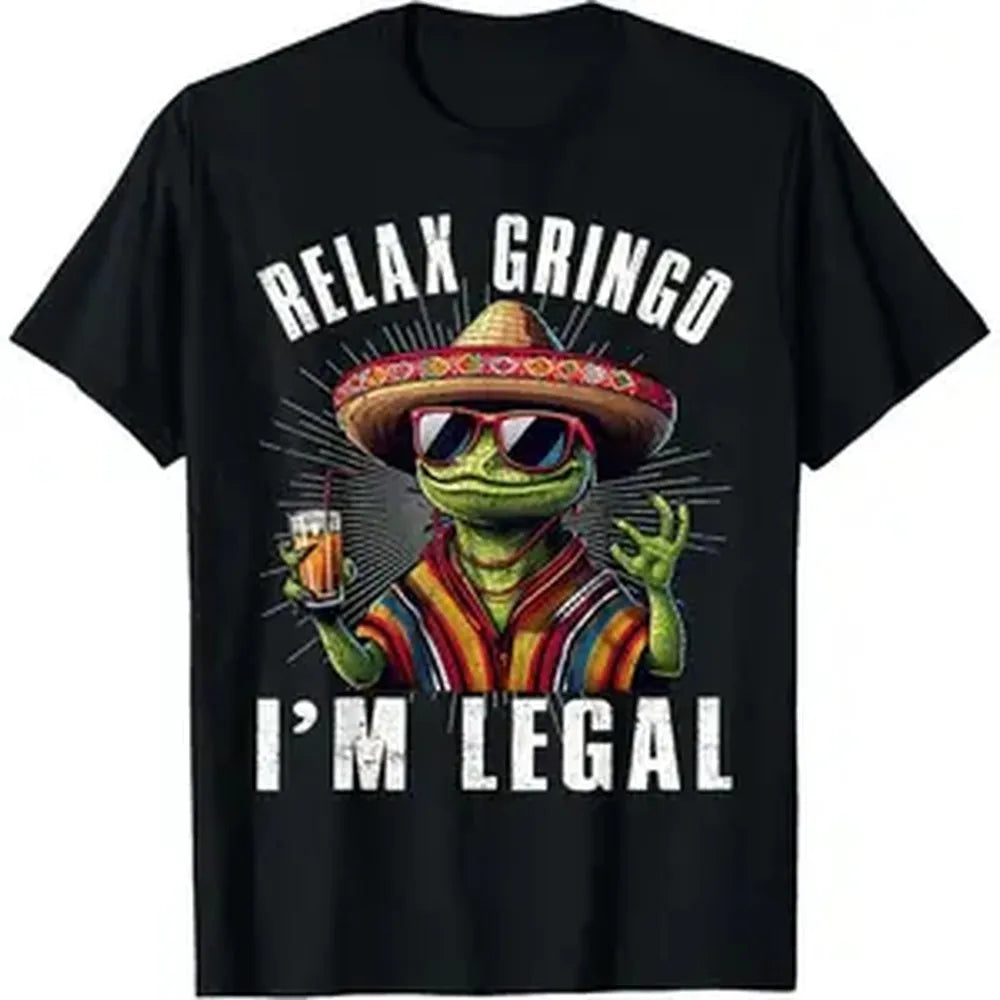 Funny "I'm Legal" Lizard Graphic T-Shirt, Unisex Streetwear Short Sleeve Top in Soft Cotton with Seamless Design