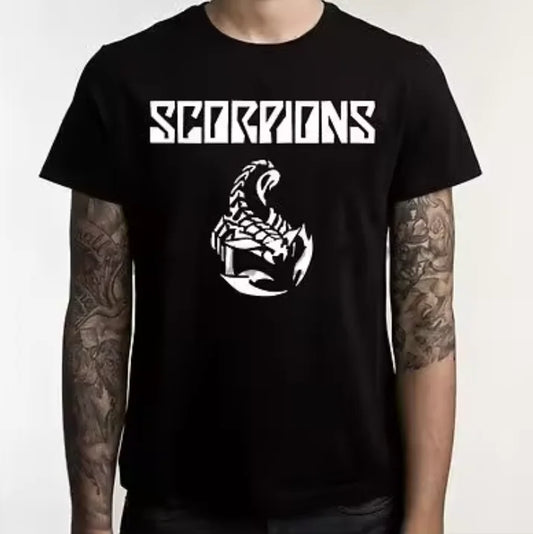 Scorpions T-shirt Hard Rock Men's Black Cotton Tee Shirt Summer Fashion Top Tees New Cotton Tops