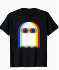 One Men's Retro Pixel Print T-shirt, Featuring A Colorful Spectrum Breathable and Comfortable Fabric, Crew Neck, Short Sleeves