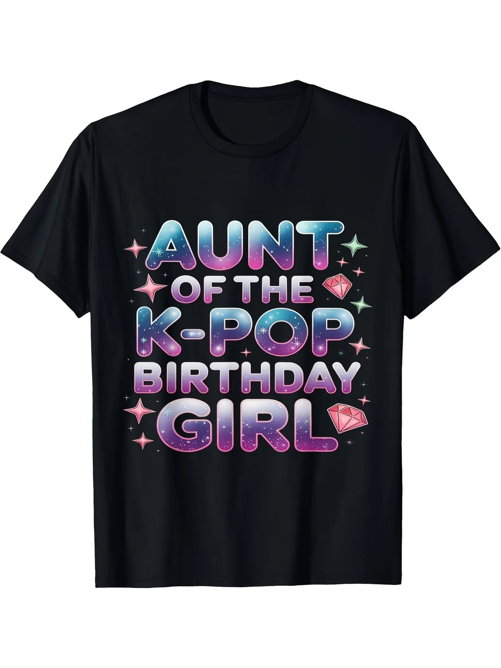 Aunt of The Kpop Birthday K Pop Birthday TShirt Same Style for Men And Unisex 2026 Summer ShortSleeved Printed TShirt Retro Casual Short-sleeved T-shirt with a Round Neck and Printed Pattern, Suitable for Daily Commuting and Outdoor Activities