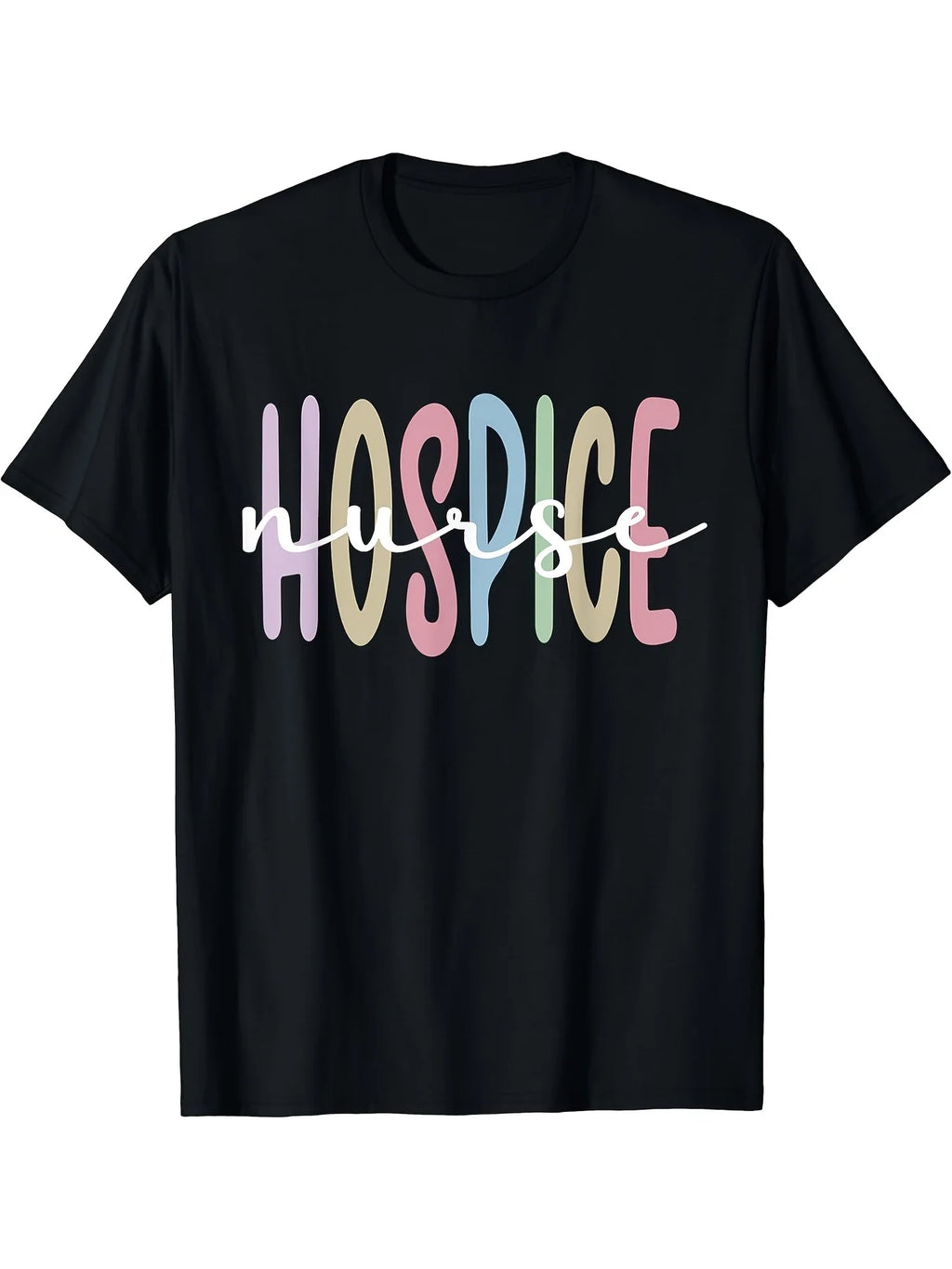 1pc Hospice Nurse Appreciation T-Shirt - Casual Cotton Tee with Round Neck, High Stretch Fabric, Printed Design for Palliative Care Nurses - All Seasons Comfort, Classic Retro Style, Round Neck Short Sleeves, Machine Washable, Ideal for Casual