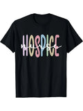 1pc Hospice Nurse Appreciation T-Shirt - Casual Cotton Tee with Round Neck, High Stretch Fabric, Printed Design for Palliative Care Nurses - All Seasons Comfort, Classic Retro Style, Round Neck Short Sleeves, Machine Washable, Ideal for Casual