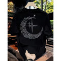 item picture mens heavyweight 3707 graphic t shirt black crewneck short sleeve tee with swords print loose fit casual shirt for casual attire festivals outfits machine washable modern top