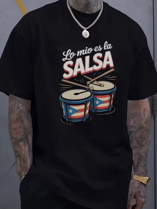 T-Shirt Men's Latin Dance Graphic T-Shirt - From My House To The Dance Floor Tee for Salsa Casual Party Fit Short Sleeve Shirt