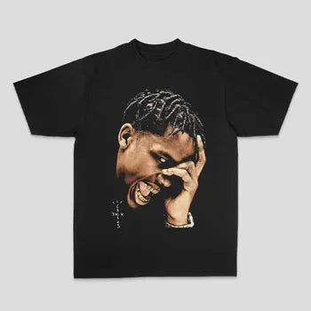 Hip-hop Rap Trendy Street Print Loose Fashionable 100% Cotton Short-sleeve Oversized T Shirt Men Clothing Graphic T Shirts