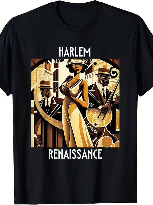 1920S Harlem Renaissance T-Shirt - Retro Apparel Celebrating Black History Month, Featuring Artistic Designs from The 1920S Harlem Era, with a Classic Crew Neck And a Comfortable Fit for Casual Educational Wear, Plus Size