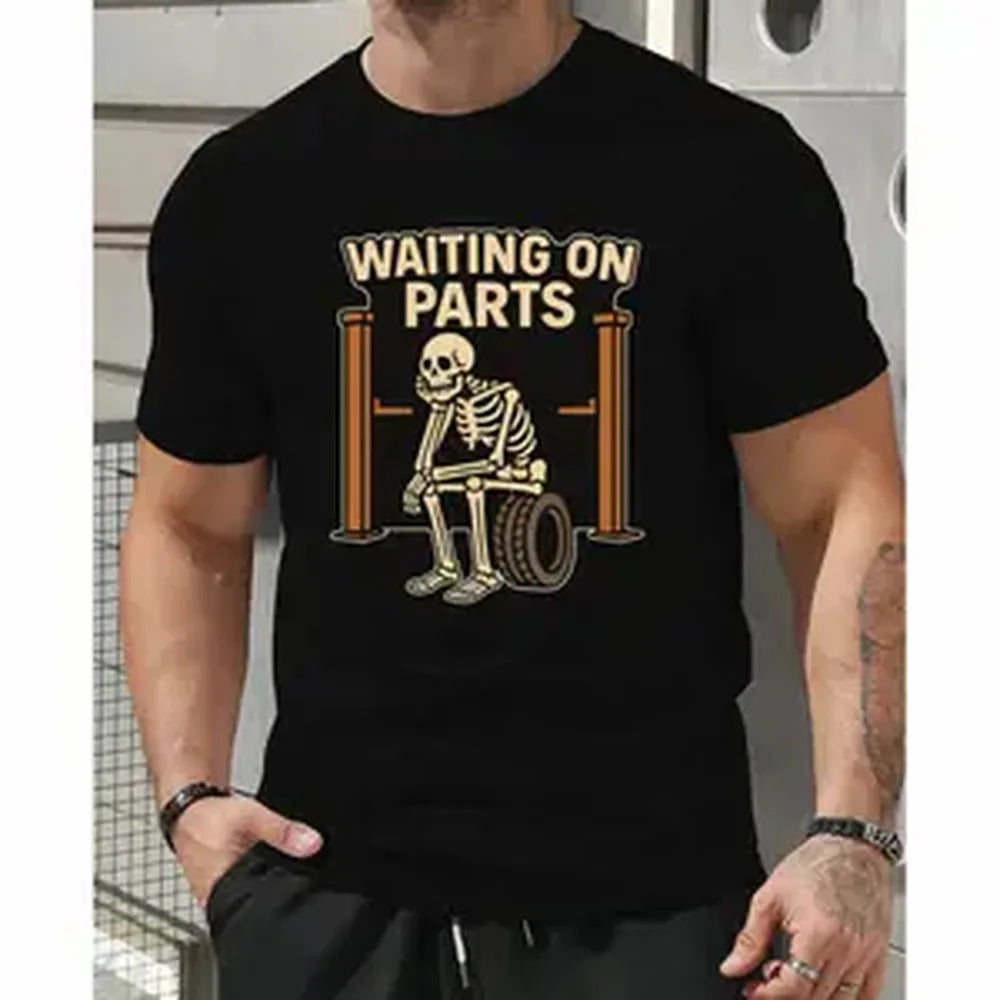 Unisex Short-Sleeve Cotton Casual T-Shirt Top - Personalized Colorful Design, Round/Crew Neck, Fun Wheelchair Graphic, Lighthearted Disability Humor