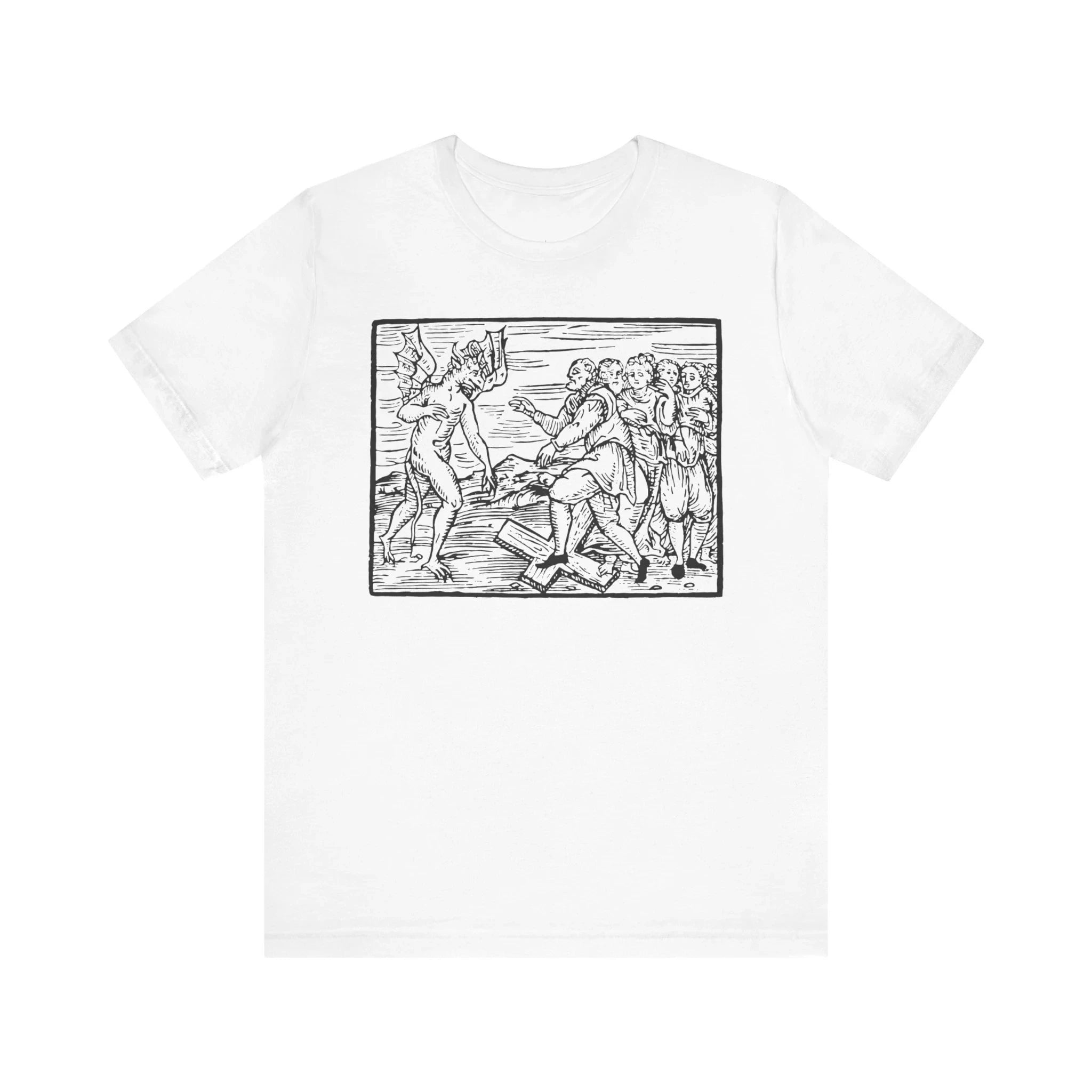 Give Up Christ Mystery Woodcut Shirt Vintage Witchcraft T-shirt Black Magic T-shirt Horror Gothic Unisex Short Sleeve T-shirt