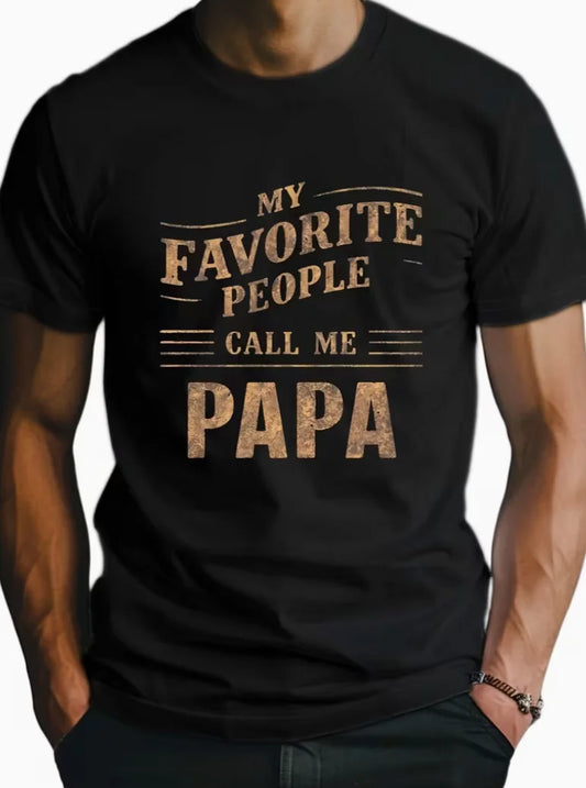 People Papa Men'S T-Shirt Sweat-Wicking and Freedom of Movement Men'S Tee Casual Crew Neck Short Sleeve T-Shirt All-Season Top
