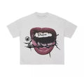 Men Women Disco Lips Thorns Graphic T Shirt Crew Neck Short Sleeve Unisex Streetwear Fashion Casual Summer Daily Tees Tops