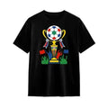 100% Cotton Classic Soccer Ball,Unisex Oversized Crew Neck Soccer Graphic Tee,Streetwear Sports Trend Print,Heavyweight Breathable Soft Touch Casual Style
