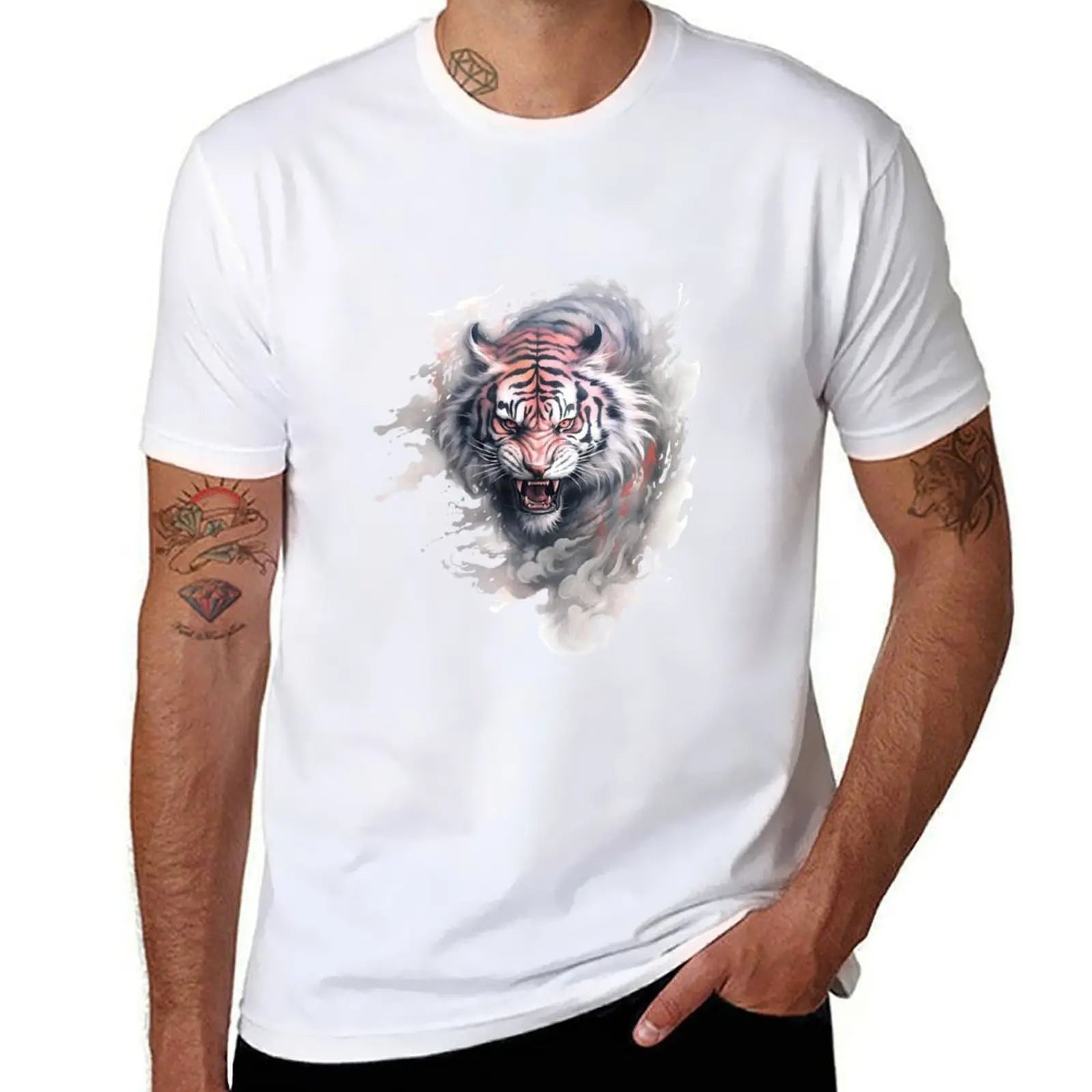 HOT SALE Tiger Cloud T-Shirt T Shirts for Man Graphic Tees Man T Shirt T-Shirt Soft and Comfortable High Quality T-shirts Custom