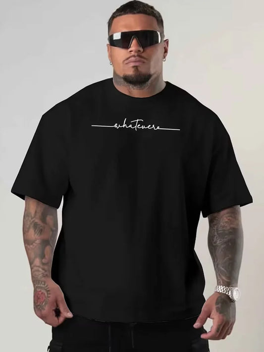Any Oversized Short-Sleeve T-Shirt Featuring American Fashion Prints, Designed for Plus-Size Men, Perfect for Spring And Summer