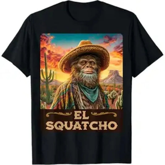[Cotton] Comfort Short Sleeve T- Shirt Guardian Of The Desert: Bigfoot, Sasquatch, & El Squatcho T-Shirt Golf Gift T-Shirt For Men And Women