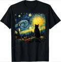 HOT SALE Cat Star Van Gogh Cat for Cat Lovers Casual Fashion Street Casual Loose Summer Style Women T-shirt Cute Aesthetics