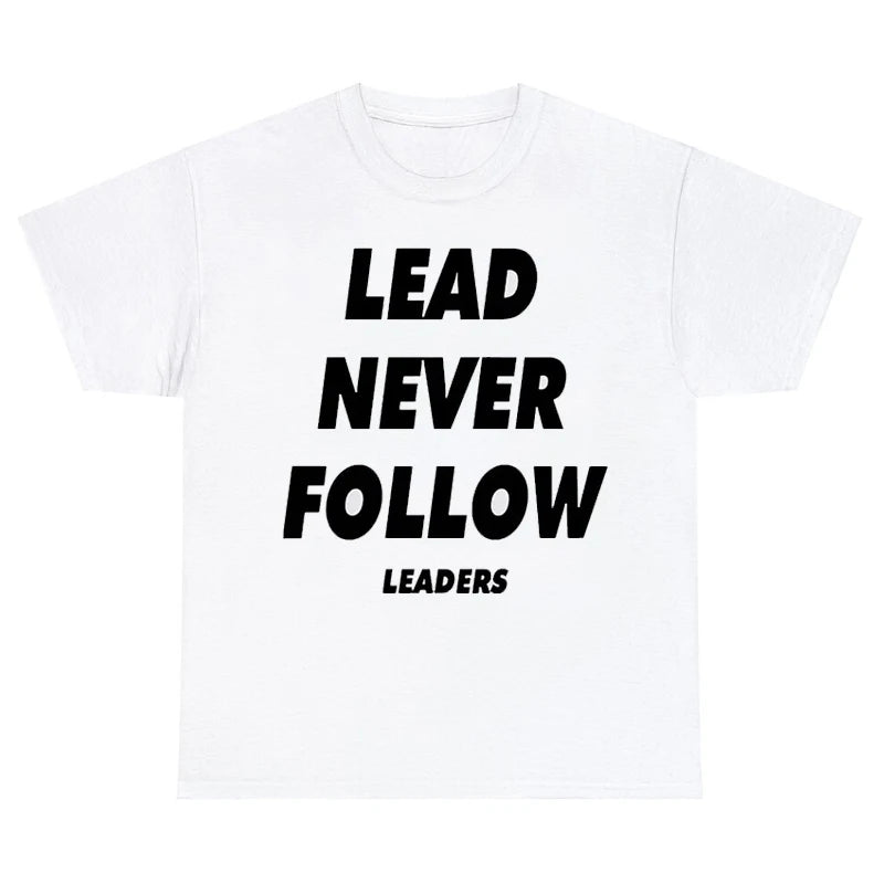 HOT SALE Chief Keef Lead Never Follow Leaders T Shirt Men Vintage T-shirts Daily Casual Cotton Oversized Short Sleeve T Shirts