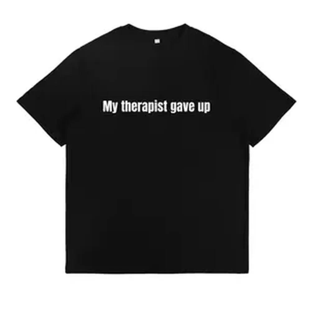 Cotton Smooth Seamless Solid Casual Sports Hoodie, Long-Sleeve Sarcastic Funny "My Therapist Gave Up" Graphic Top for Outdoor Activities