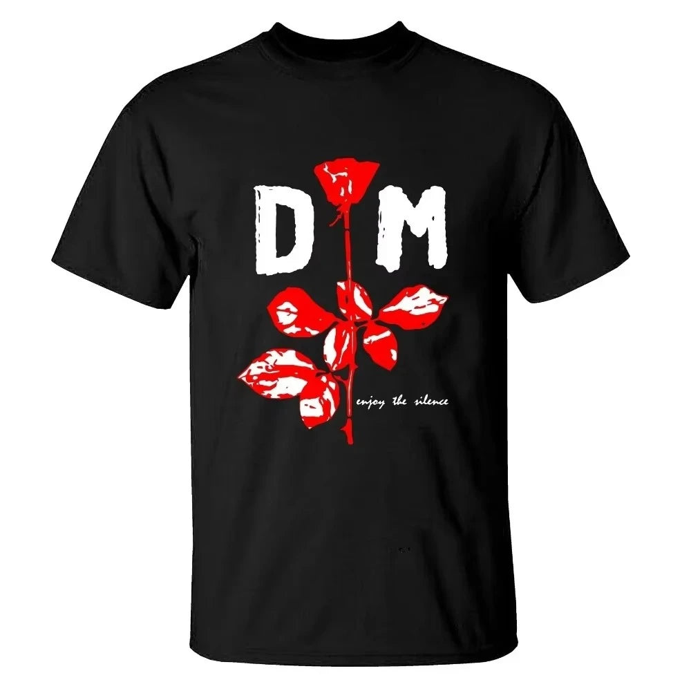 2025 HOT SALE Depeche Mode Rock Short Sleeve Rose Men's T-shirts Punk American Hip Hop Cotton T-shirts High Quality T-shirts