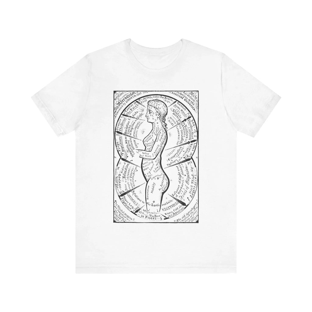 Micro World Retro Art T-shirt Mystery Art T-shirt Horoscope T-shirt Horoscope T-shirt Gothic Creepy Tarot Short-sleeved T-shirt