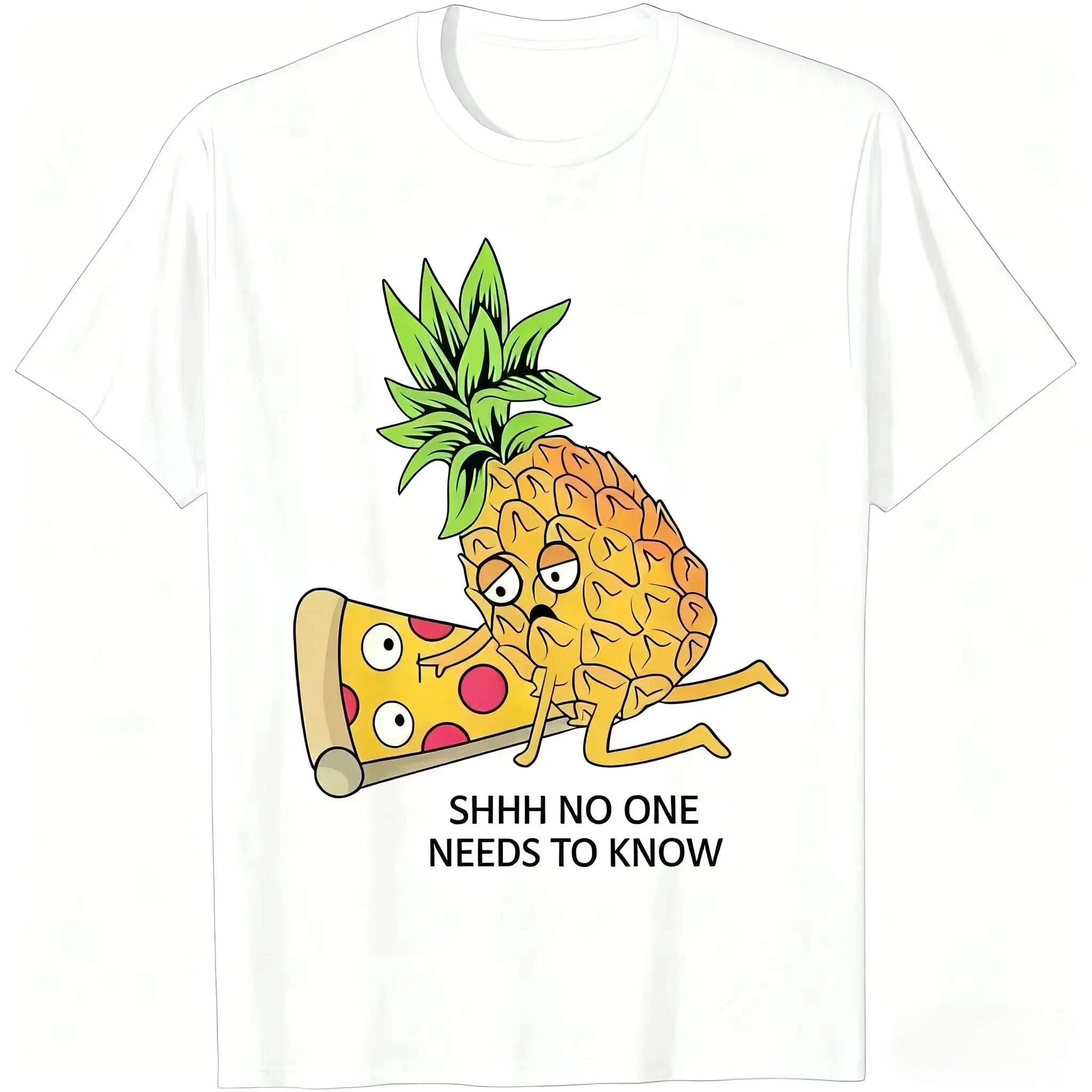HOT SALE Pineapple Belongs To Pizza Lovers Fun Food Niche Summer Design Sense High Street High Quality Short Sleeve Men T-shirt
