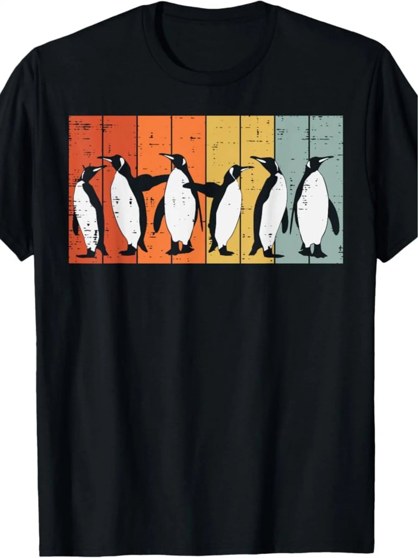 Men's Penguin (Aptenodytes Forsteri) Bird Graphic T-Shirt - Antarctic Wildlife Round Neck Casual Tee, Machine Washable All-Season Fit for Casual Attire & Layering, Penguin Suitable for Penguin Lovers & Weather Events