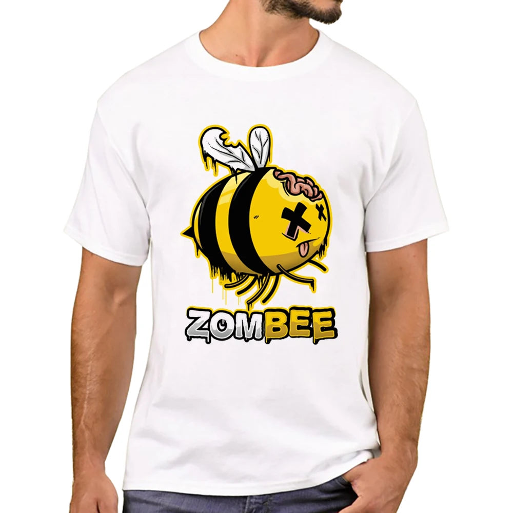 HOT SALE New Arriva Zombee Men T-Shirt Funny Zombie Bee Printed T Shirts Short Sleeve Tshirts Harajuku Tee Men T-shirt