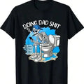 Men’s Funny Skeleton Graphic Top - Short-Sleeve Round Neck Tshirt, Smooth Soft Seamless Casual Clothes, Summer Outfit, Father’s Day Gift