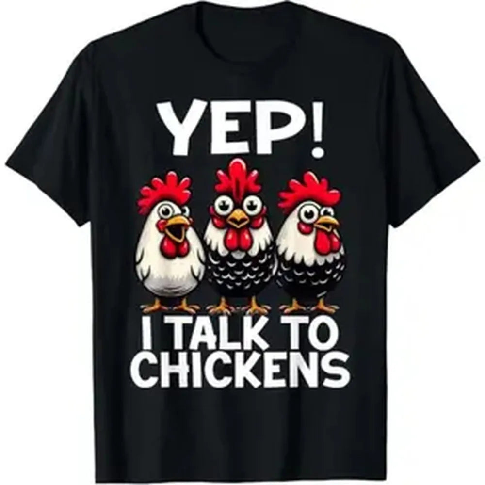 Funny Chicken Lover T-Shirt Featuring Casual Short Sleeve Design Perfect for Animal Enthusiastsstreetwear, shop deals, summer outfits, guys gifts, summer clothes, gifts for him, graphic tee, men's shirts, t shirt, cl