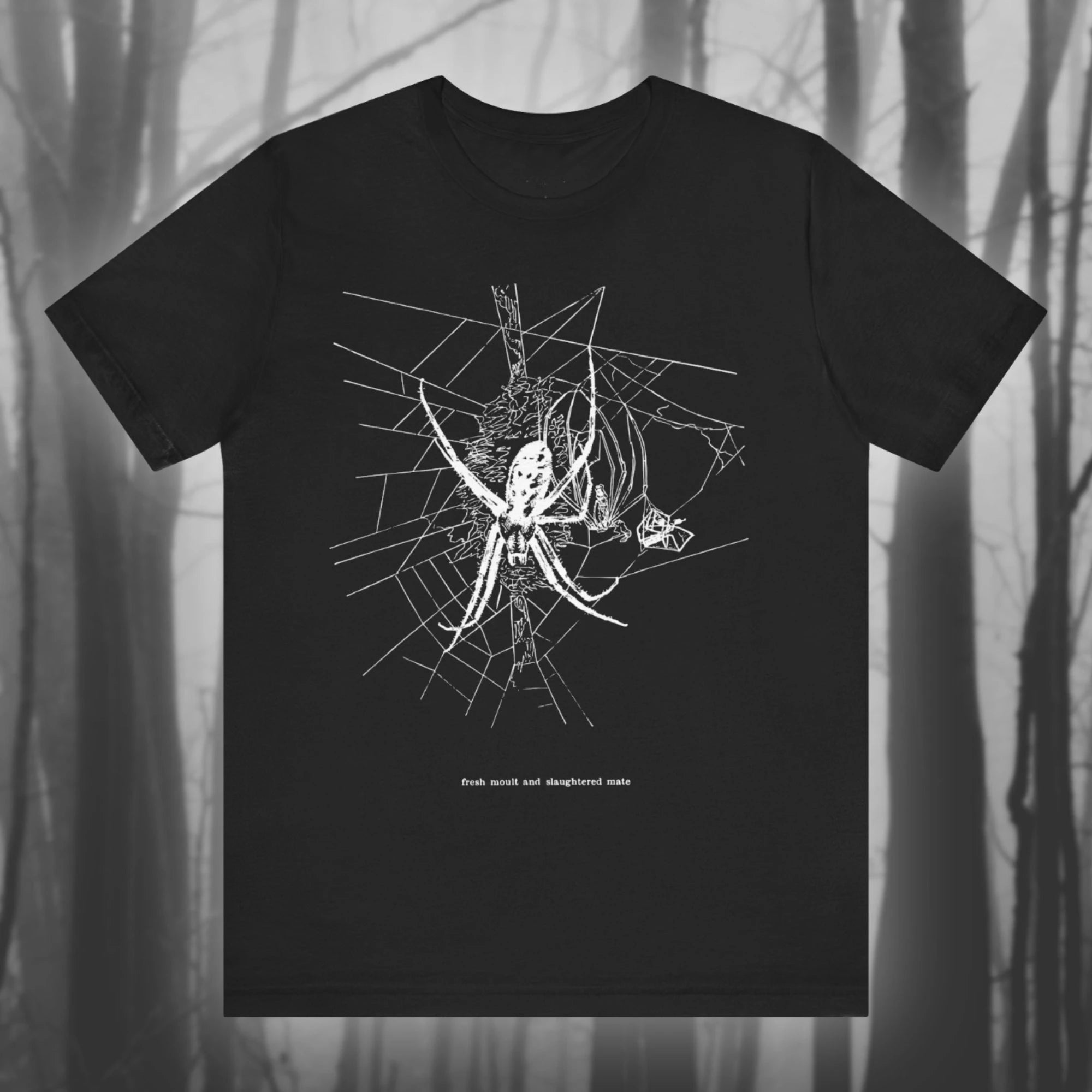 Fresh Fur Spider Shirt Creepy Creature T-shirt Gothic T-shirt Black Widow Male Argiope T-shirt Gothic Neutral Short-sleeved Tee
