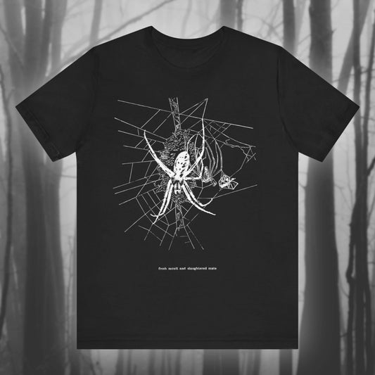 Fresh Fur Spider Shirt Creepy Creature T-shirt Gothic T-shirt Black Widow Male Argiope T-shirt Gothic Neutral Short-sleeved Tee