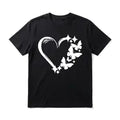 Men Heart Butterfly Graphic T Shirt Soft Short Sleeve Tops Minimalist Print Tees Streetwear Daily Casual Birthday Gift For Men Women Friends